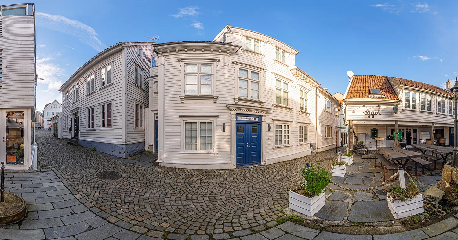 Preview image of a 360° photograph of classical Norwegian architecture, Stavanger, Norway