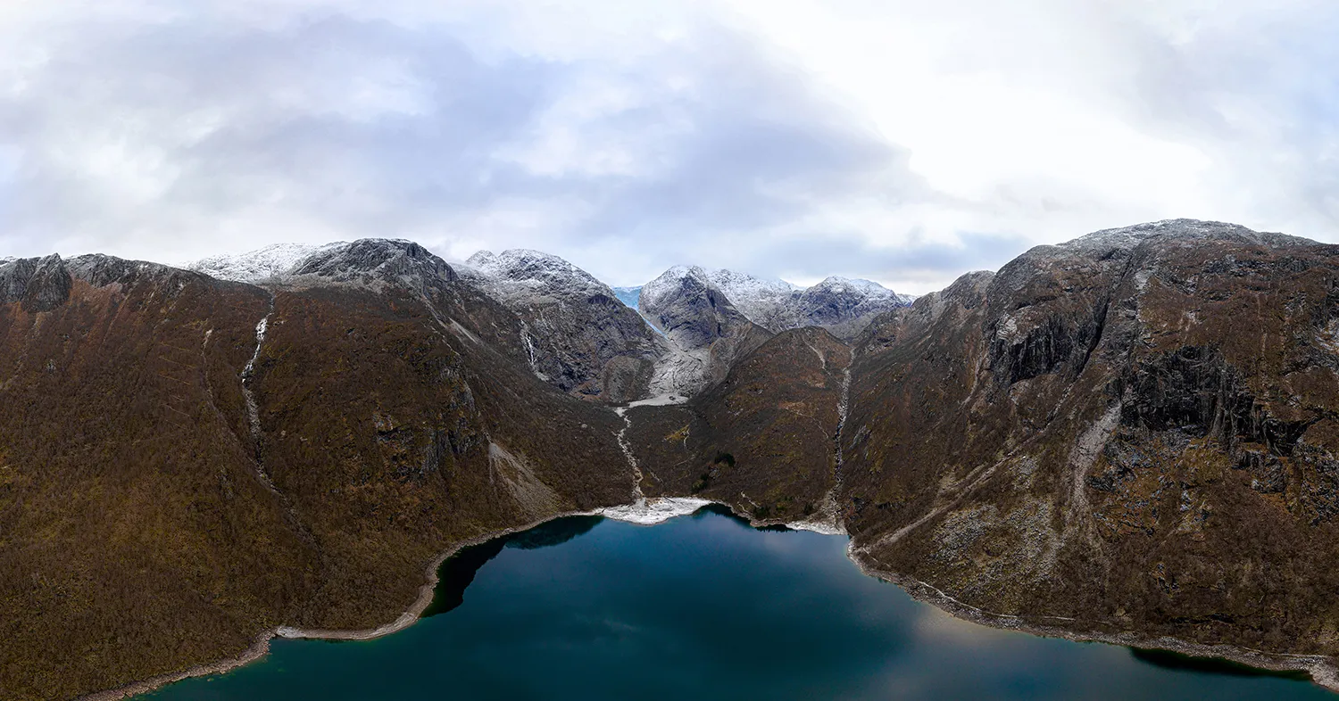 Forhåndsvisning av 360°-fotografi av Bondhusvatnet, Norge