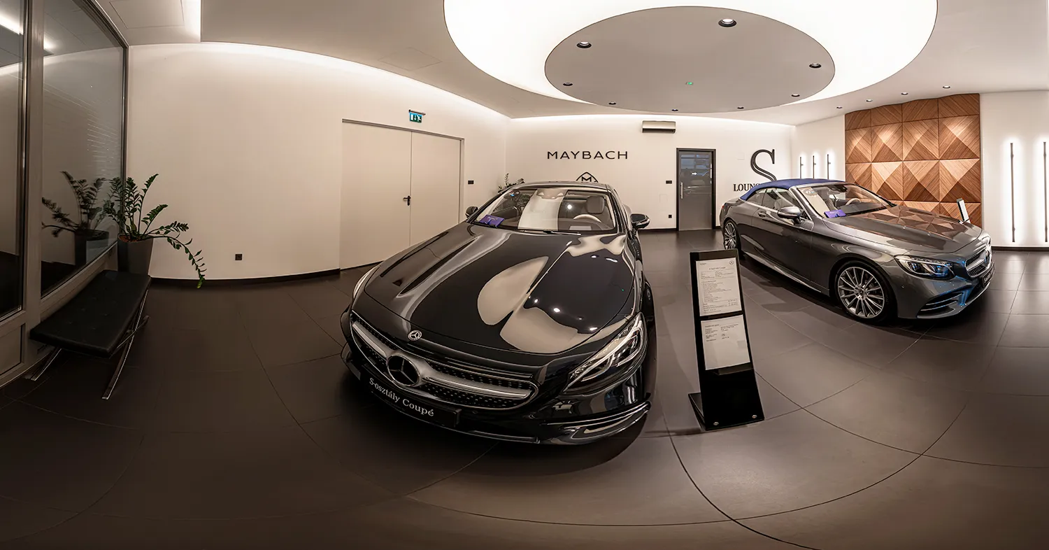 Forhåndsvisning av virtuell omvisning på Mercedes-Benz-showroomet i Budapest, Ungarn