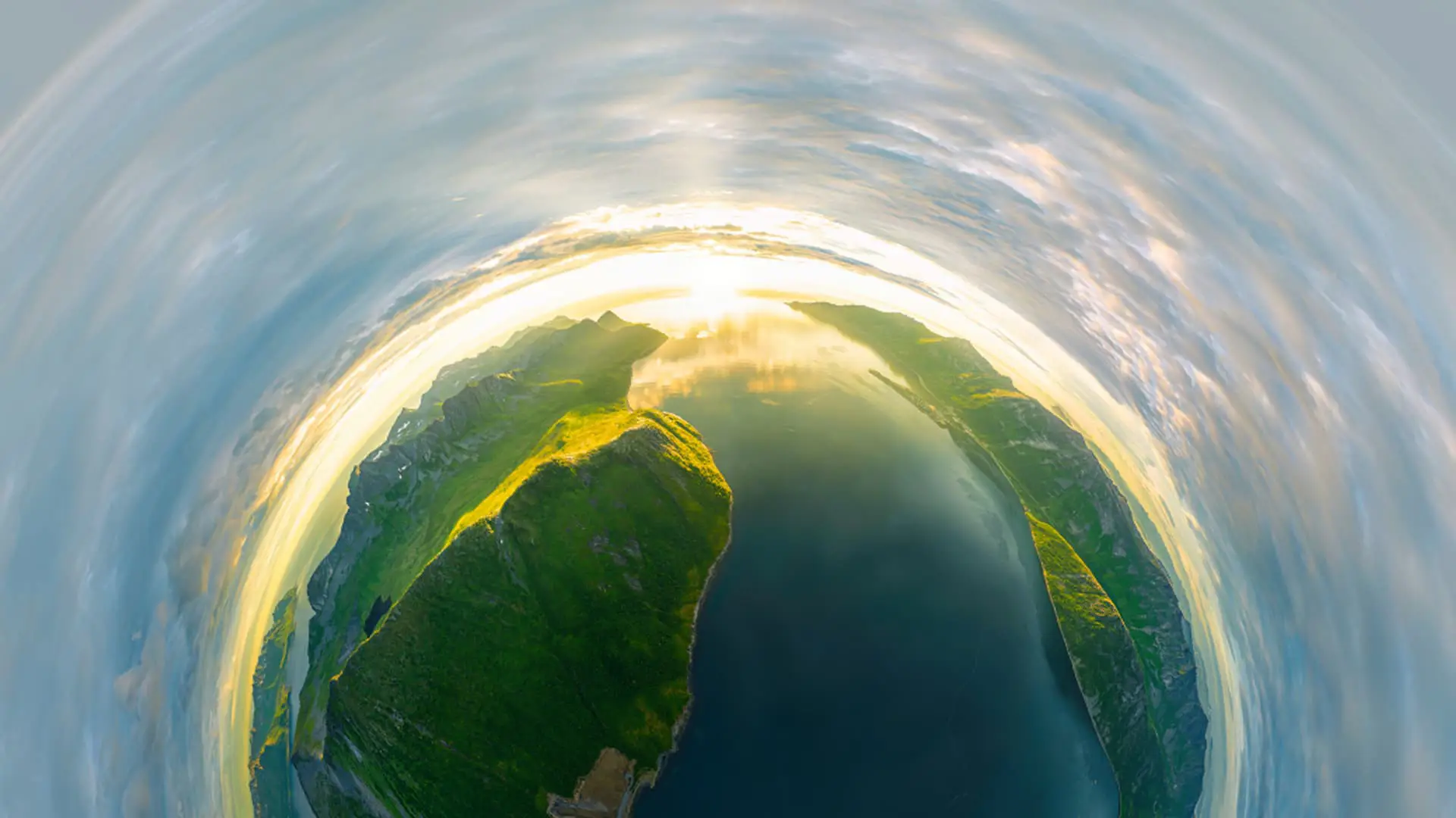 Distorted tiny planet view from a 360° virtual tour by Ben Székely